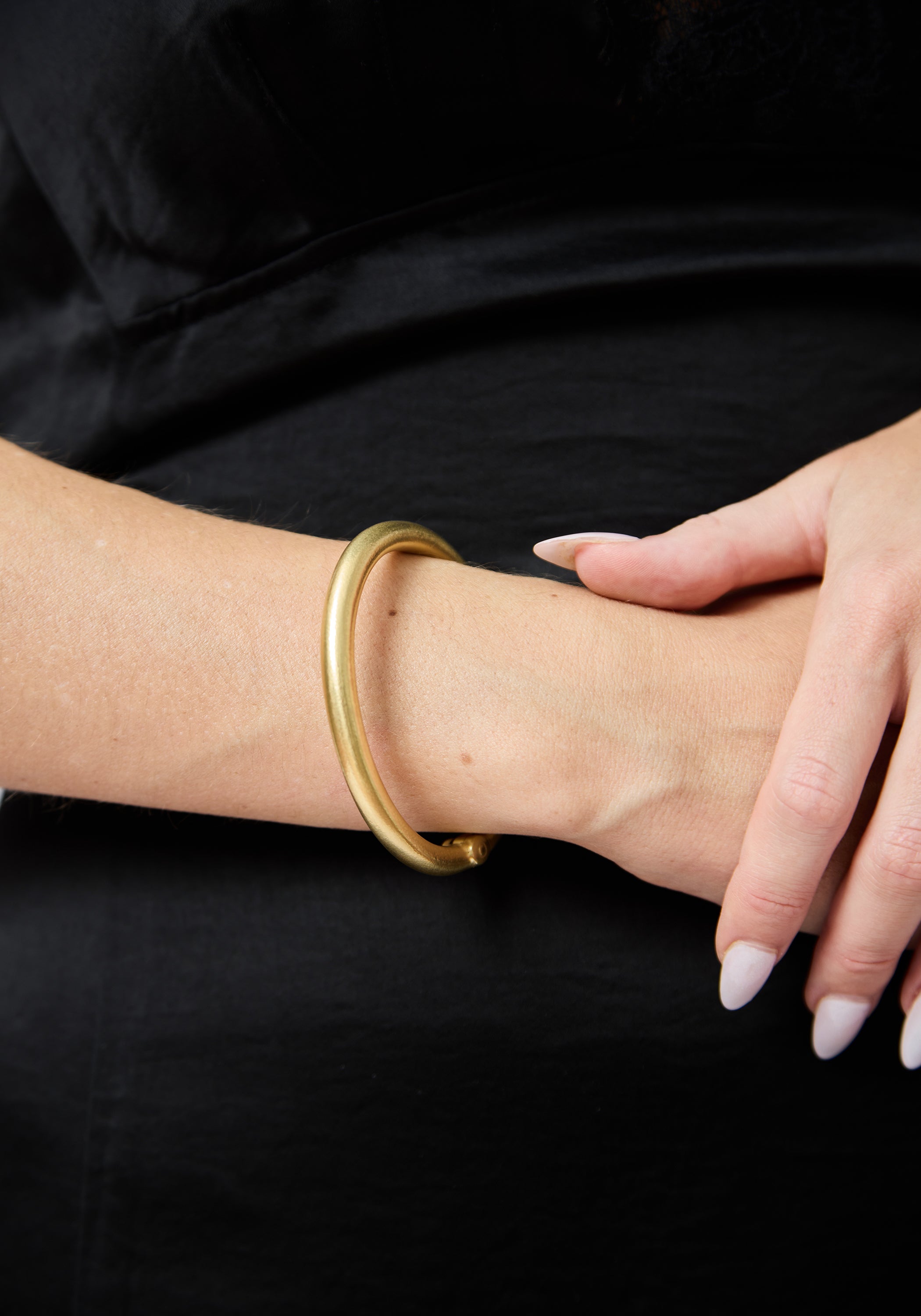 Thick Hinged Gold Plated Cuff Bracelet