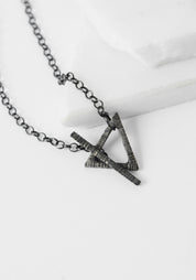 Everest Oxidized Sterling and Quartz Necklace