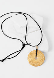 Gold Plated Floral Medallion Necklace