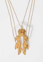 Plated Draped Chain Acanthus Necklace