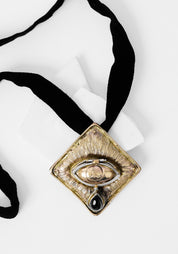 Sacred Eye Amethyst Tear Locket Necklace