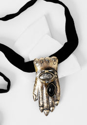 Hand and Eye White Quartz Locket Necklace