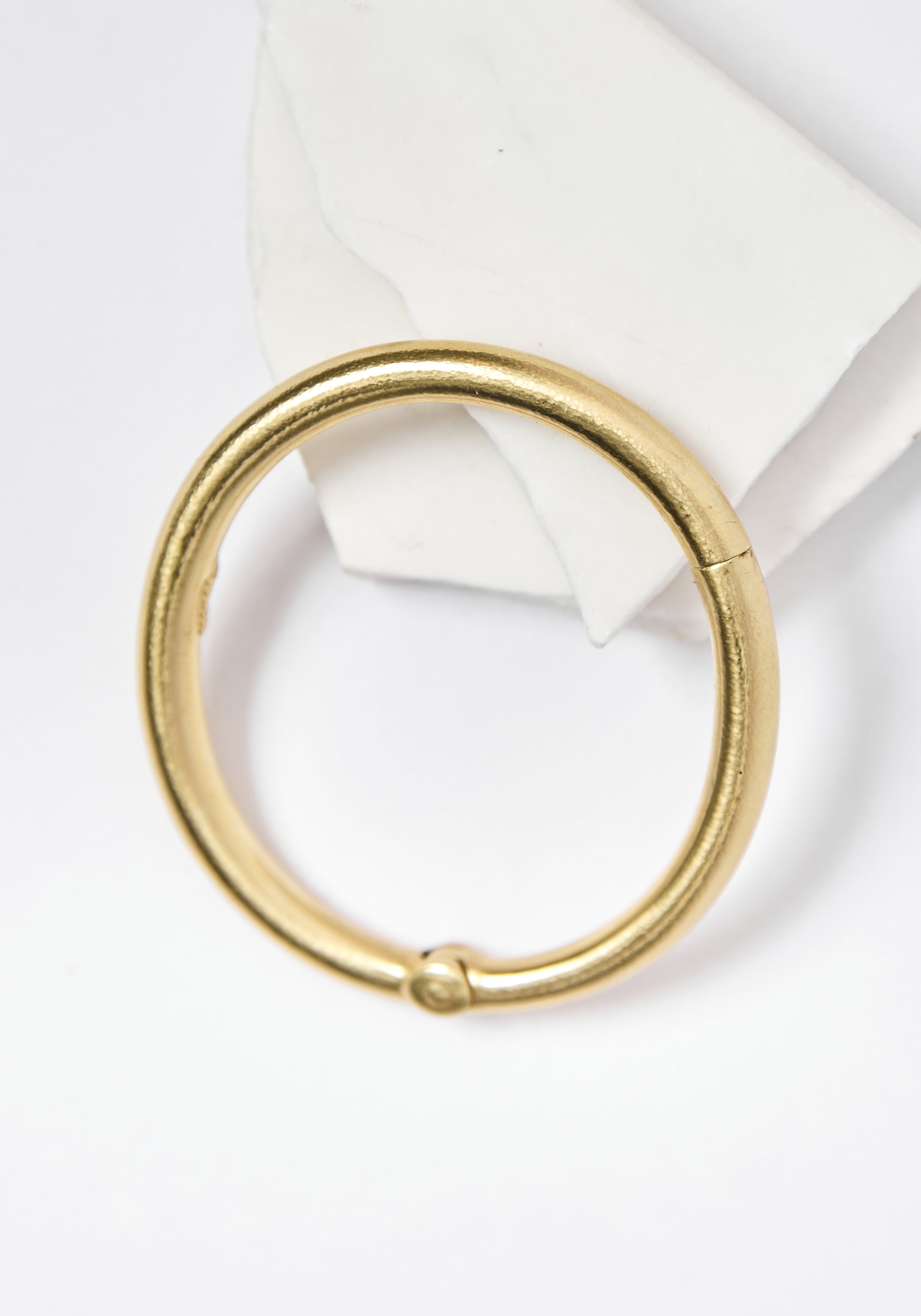 Thick Hinged Gold Plated Cuff Bracelet