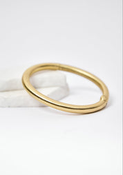 Thick Hinged Gold Plated Cuff Bracelet