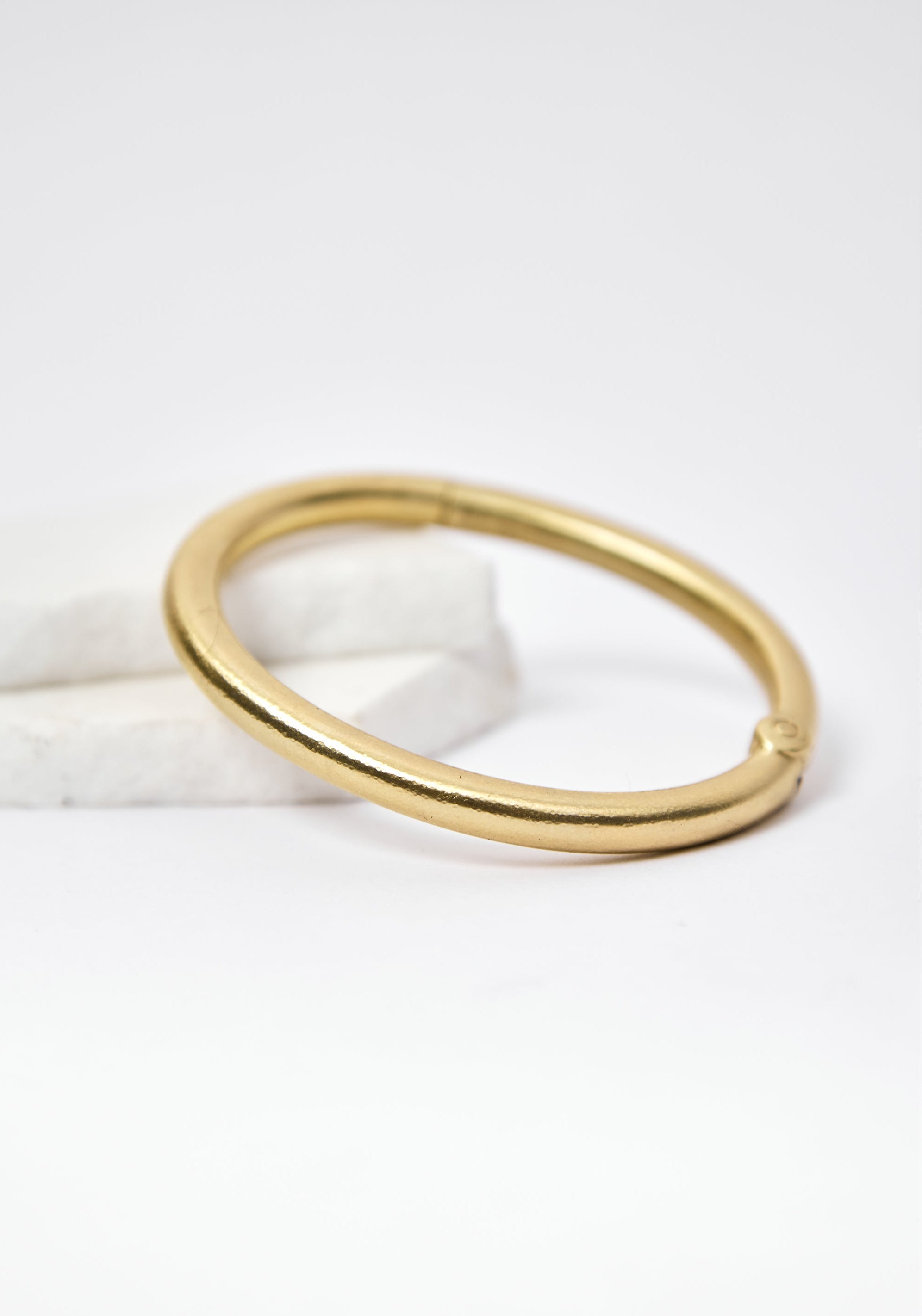 Thick Hinged Gold Plated Cuff Bracelet