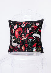 Red Jungle Velvet Pillow