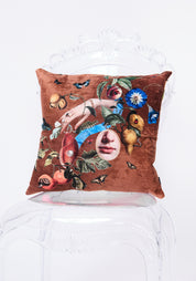 Mocha Snail Velvet Pillow