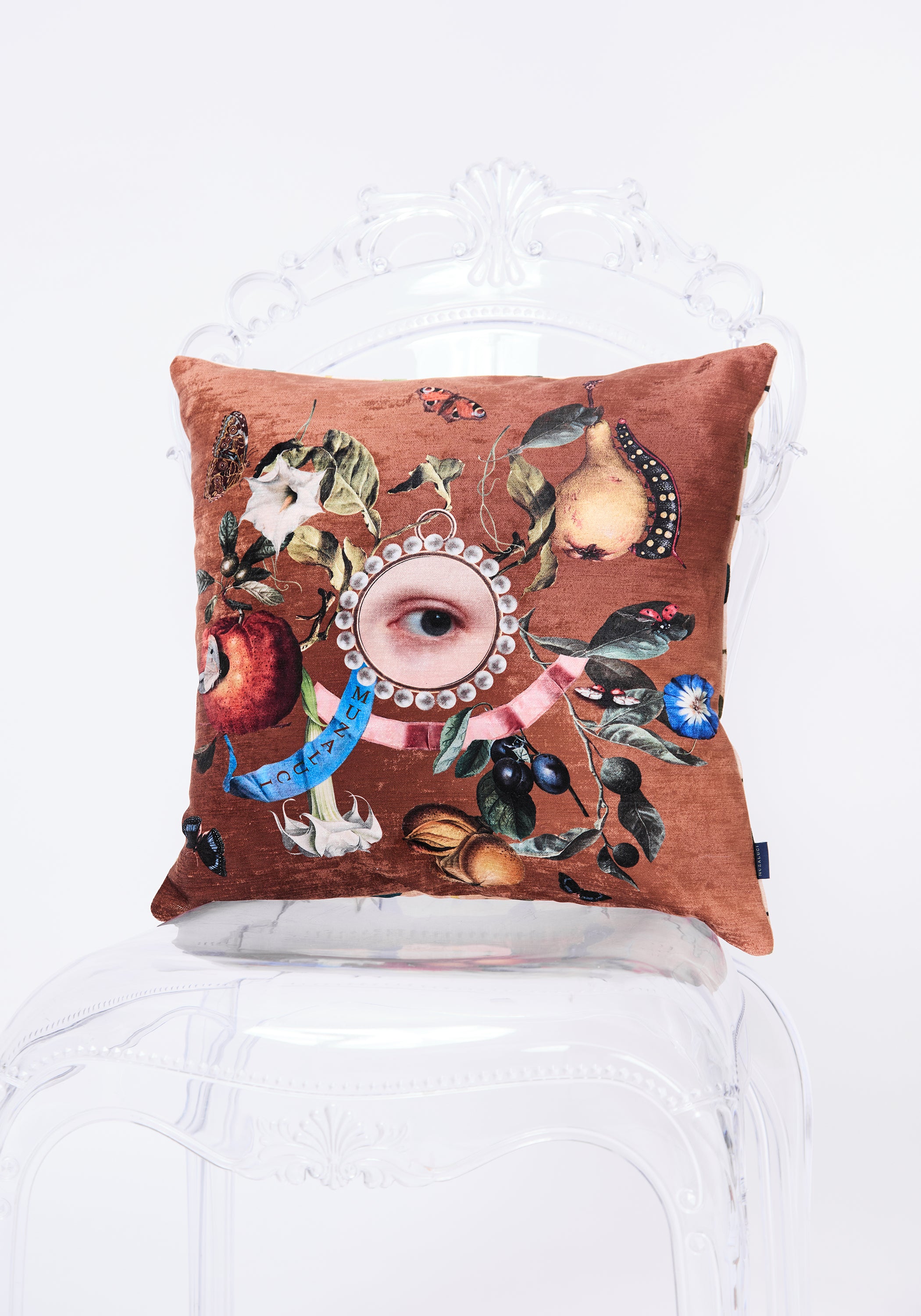 Mocha Eye Velvet Pillow