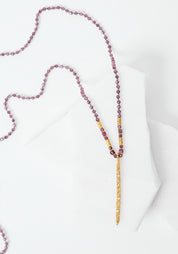 24k Gold Plated Garnet and Zircon Gilded Spike Necklace