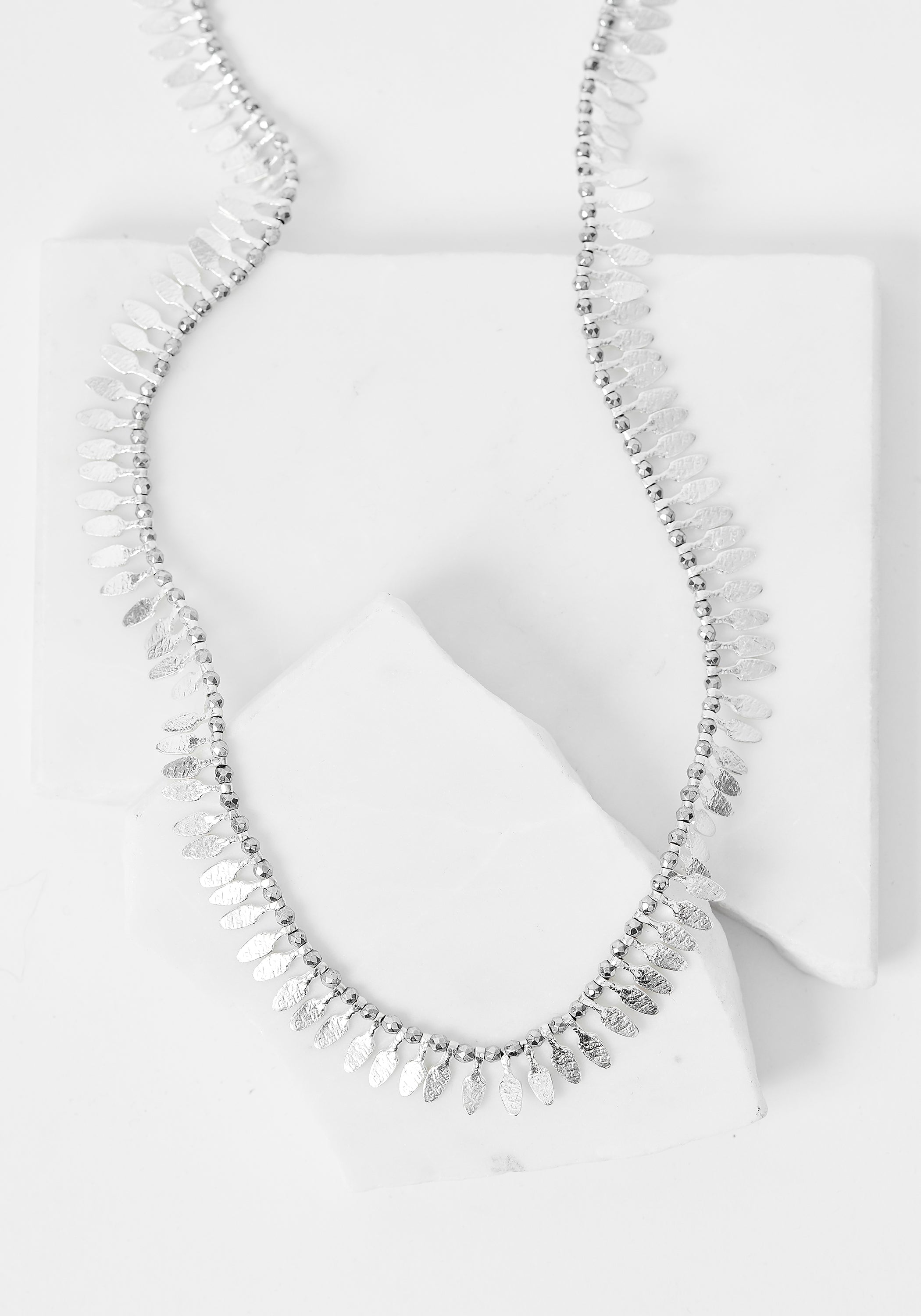 Sterling Silver Tabs Necklace