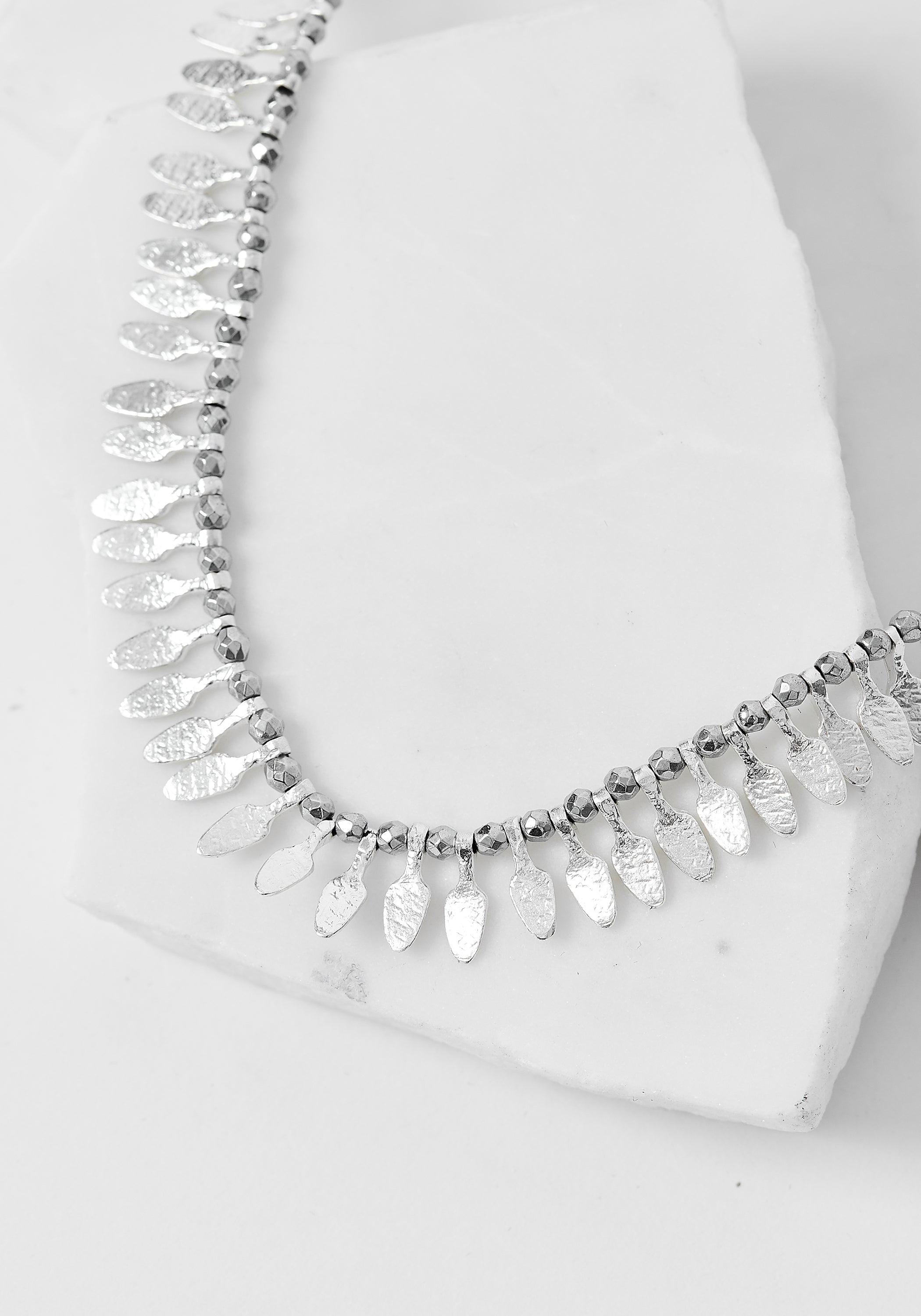 Sterling Silver Tabs Necklace