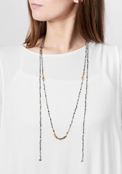 24k Gold Plated Zoisite and Mixed Gemstones Wrap Necklace
