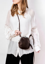 Maroon Leather Small Pear Bag