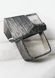 Lines Oxidized Sterling and Smokey Quartz Ring