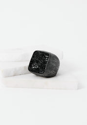 Oxidized Sterling Black Tourmaline Ring