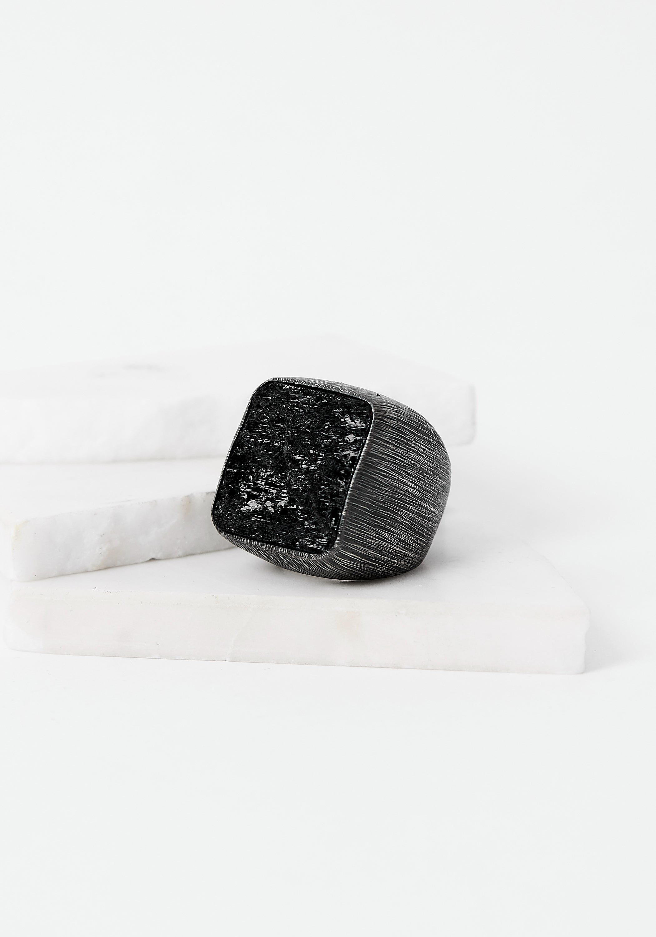 Oxidized Sterling Black Tourmaline Ring
