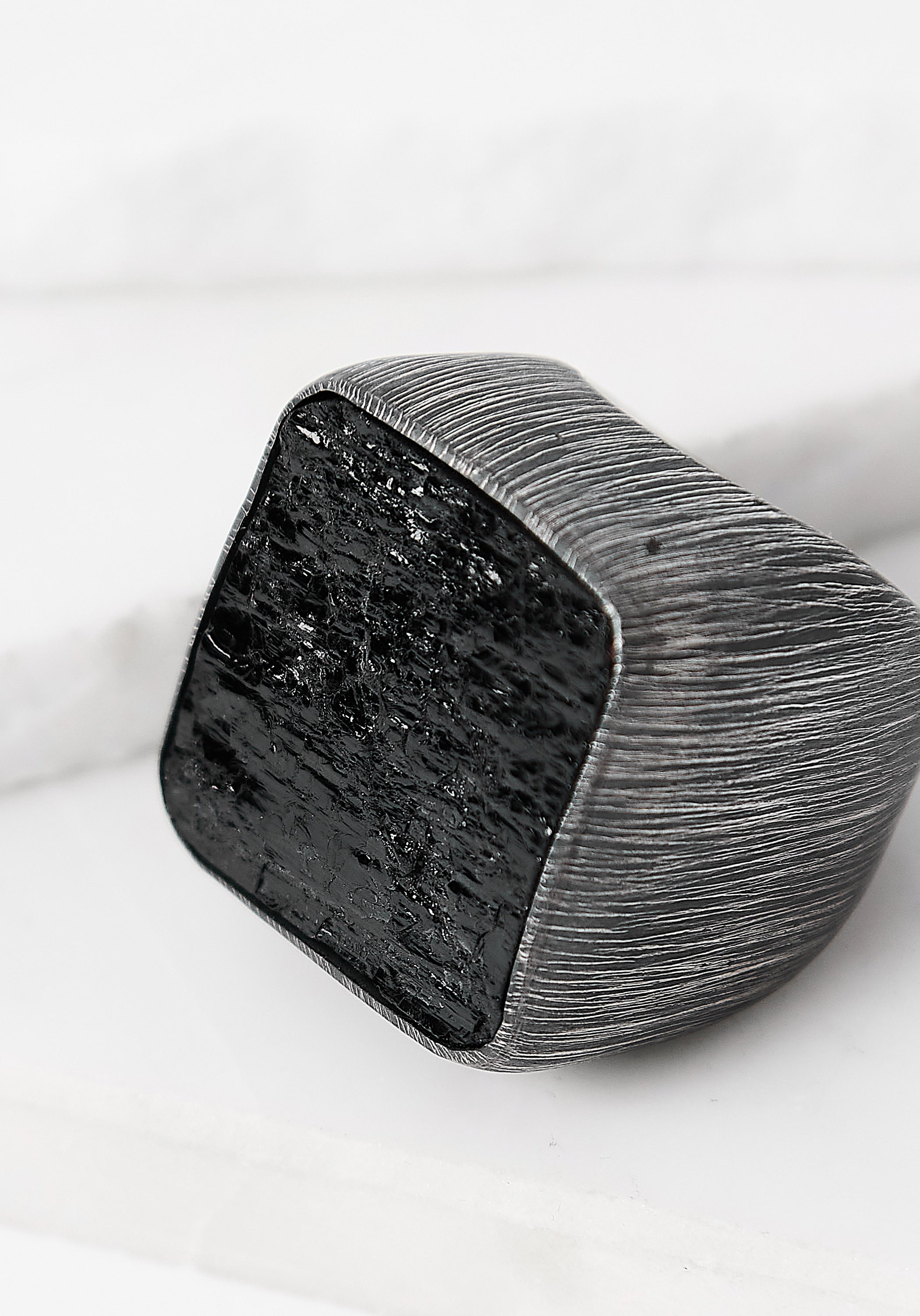Oxidized Sterling Black Tourmaline Ring