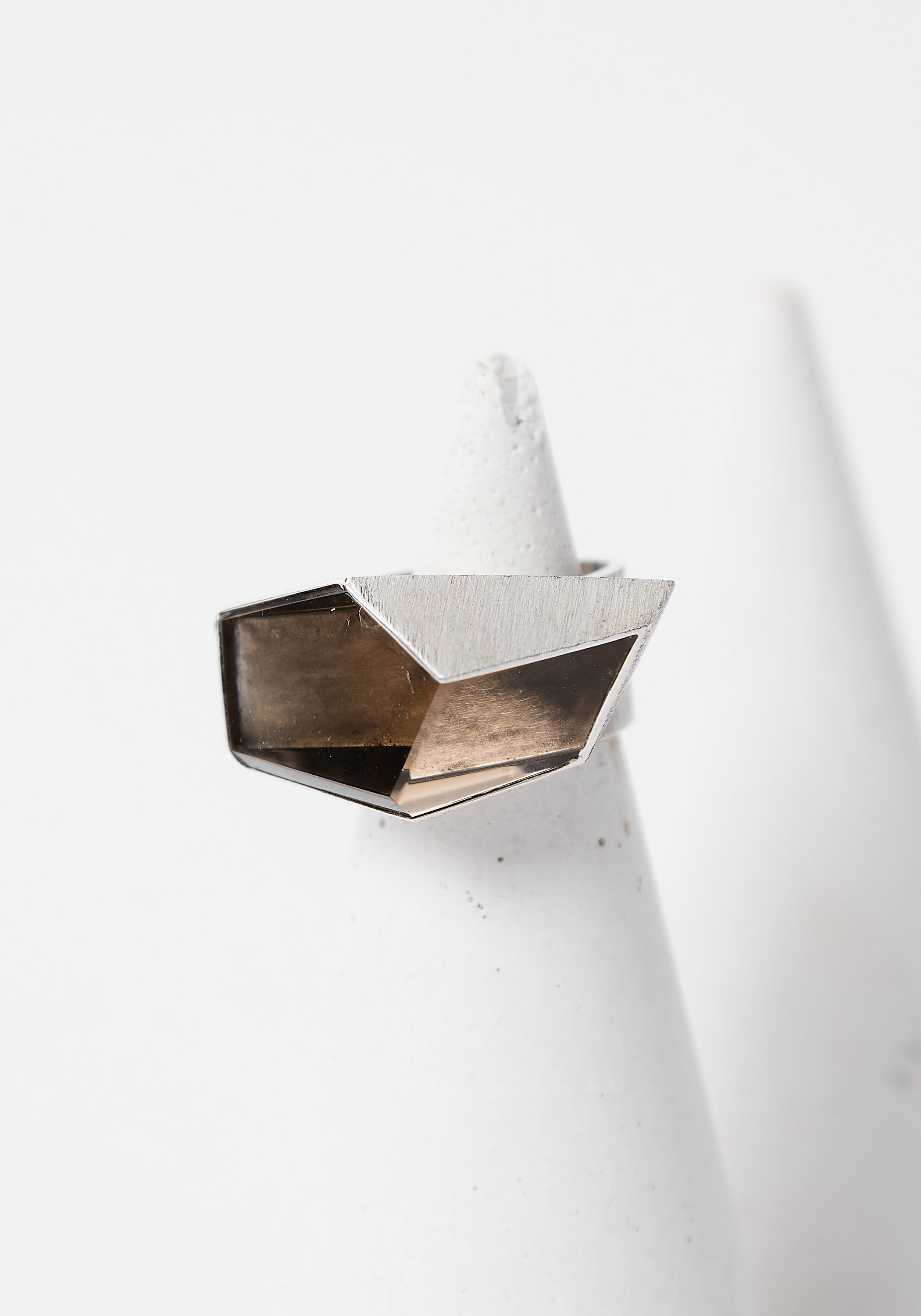 Facets of Joy Oxidized Sterling and Smokey Quartz Ring