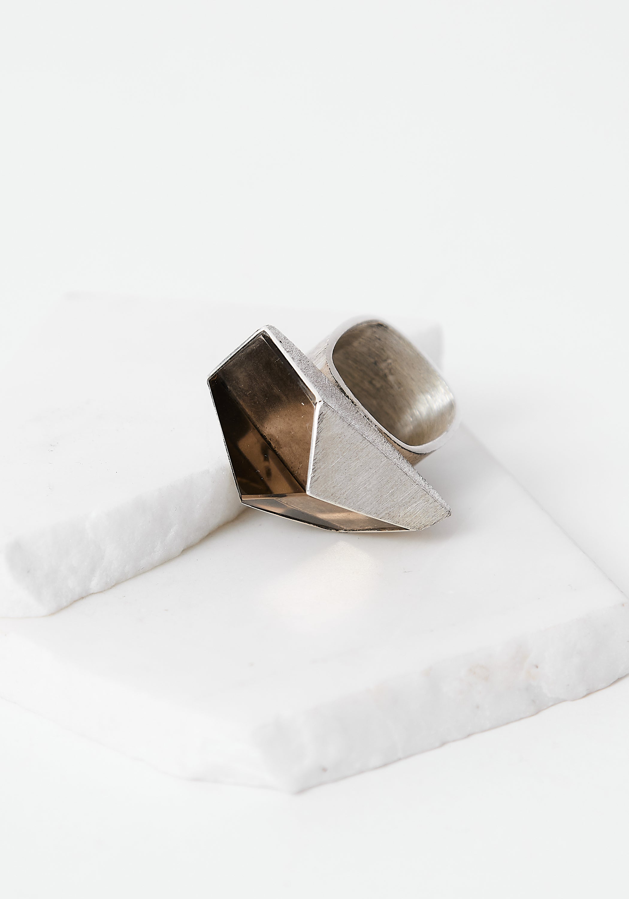 Facets of Joy Oxidized Sterling and Smokey Quartz Ring