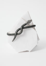 Oxidized Sterling Serpentine Hand Cuff
