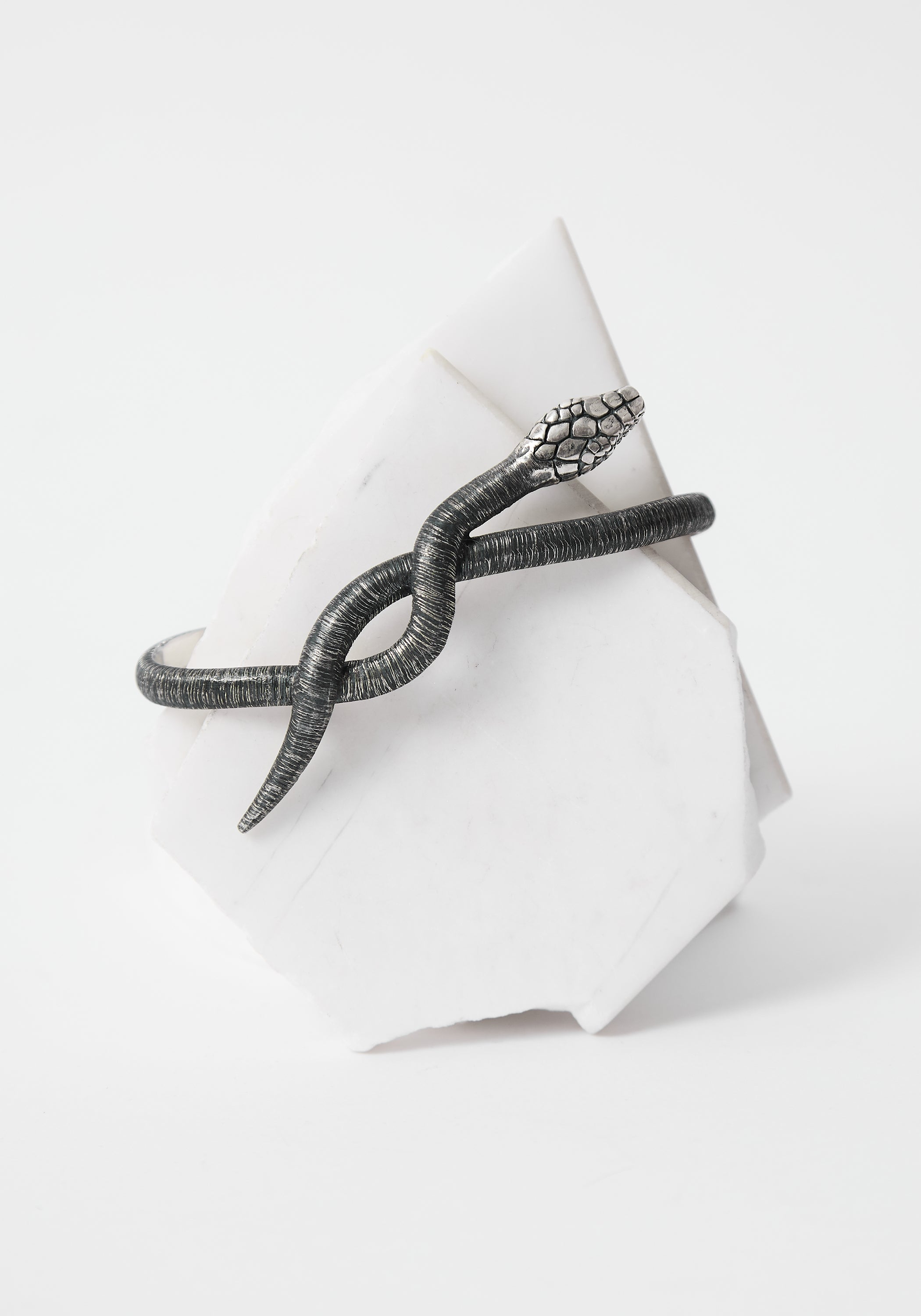 Oxidized Sterling Serpentine Hand Cuff
