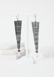 Fluidity Oxidized Sterling and Quartz Earrings