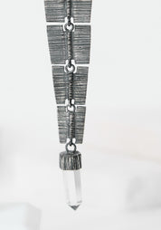 Fluidity Oxidized Sterling and Quartz Earrings