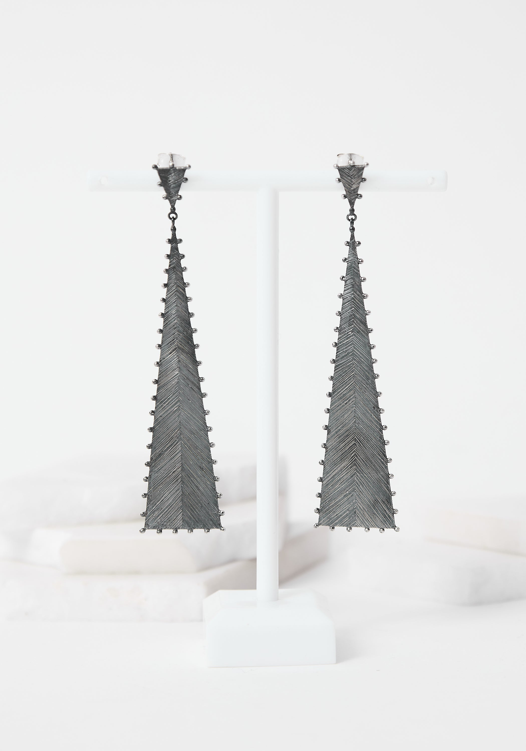 Going High Oxidized Sterling Earrings