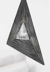 Angles of Diversity Oxidized Sterling and Quartz Earrings