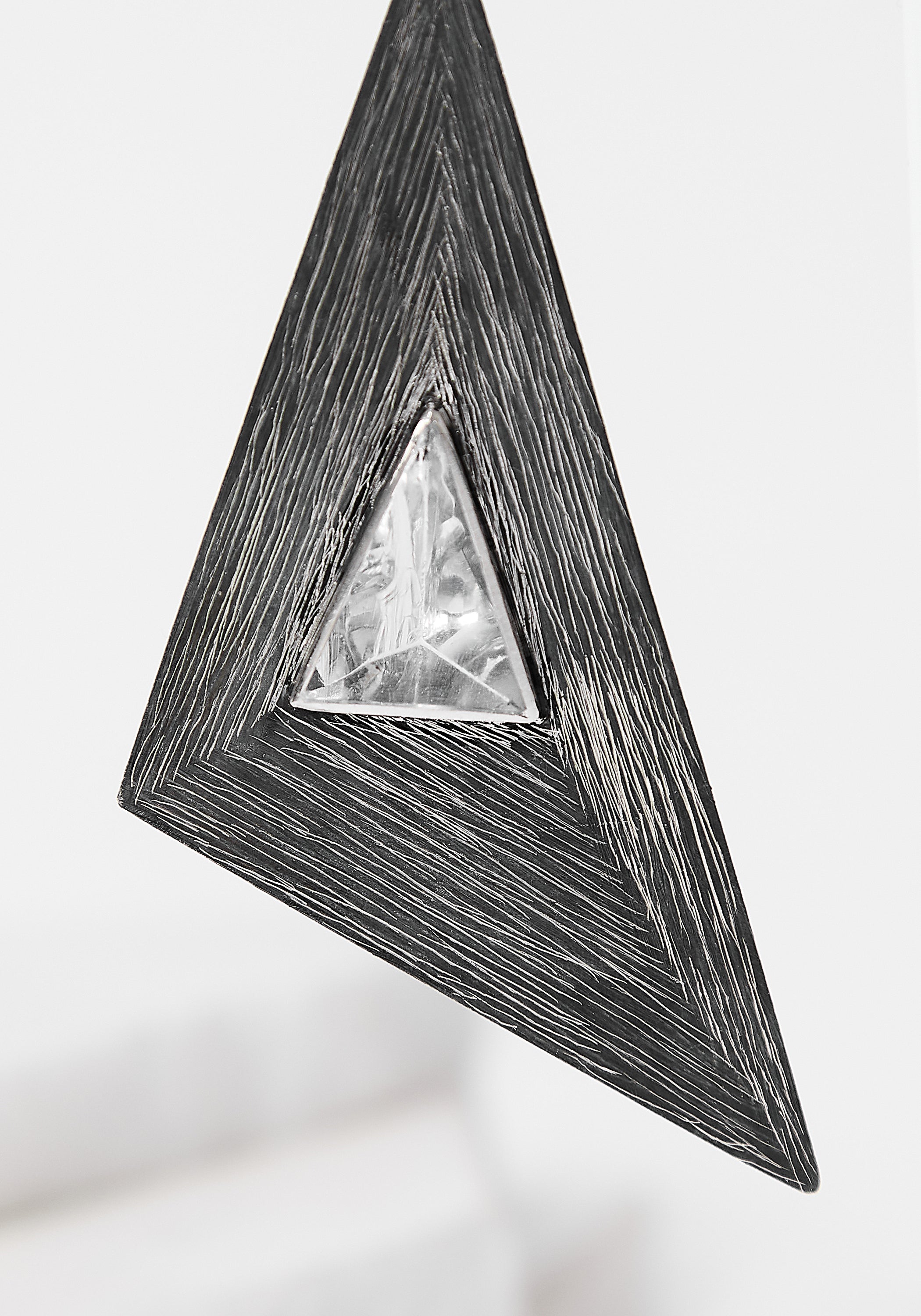 Angles of Diversity Oxidized Sterling and Quartz Earrings