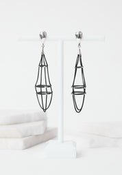 Spider Web Oxidized Sterling Earrings