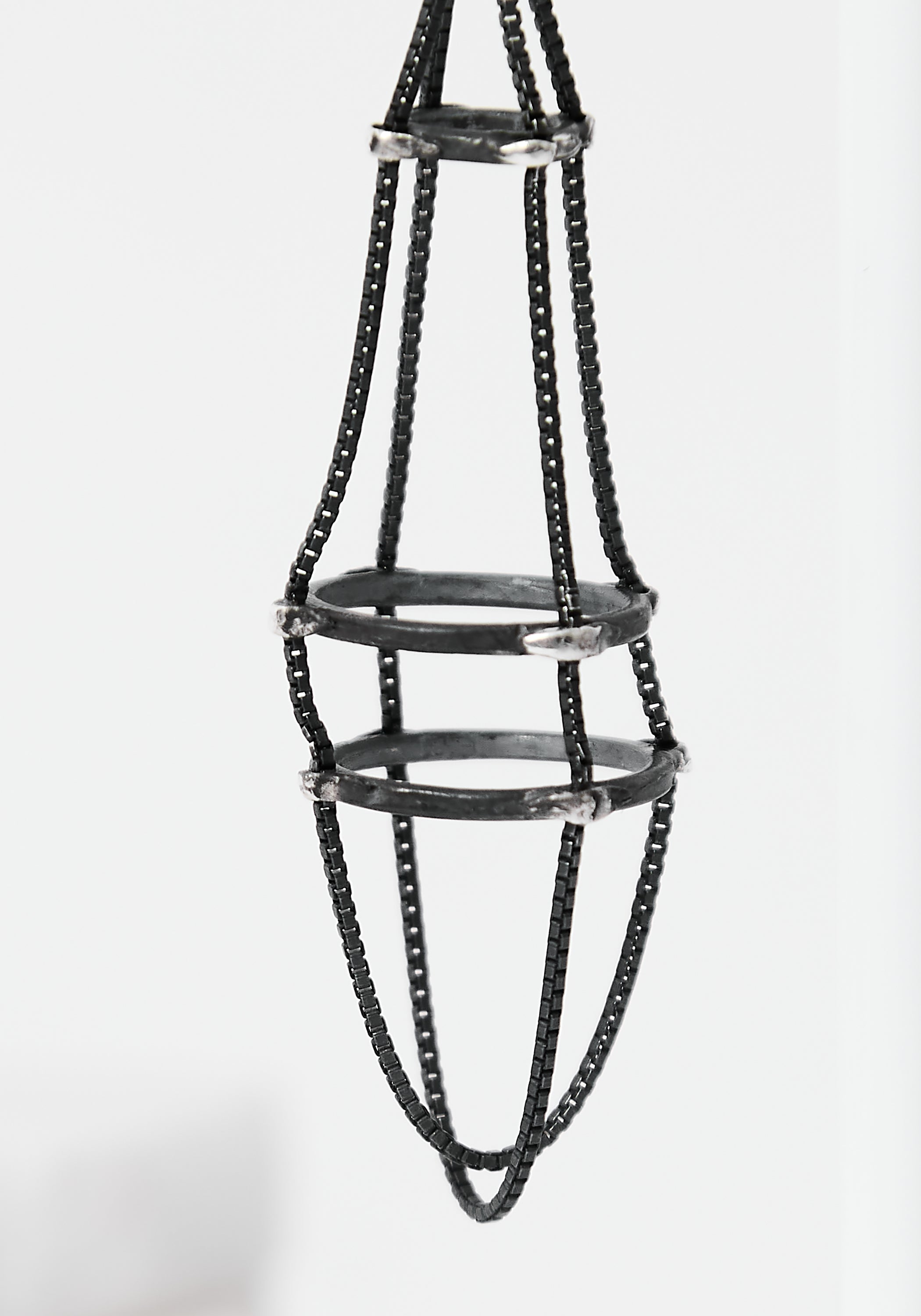 Spider Web Oxidized Sterling Earrings