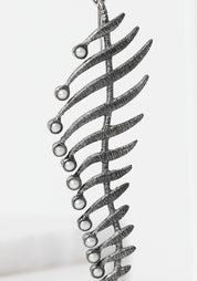 Waves of Water Oxidized Sterling and Pearl Earrings