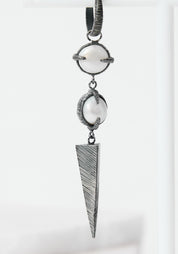 Aphrodite Oxidized Sterling and Pearls Earrings