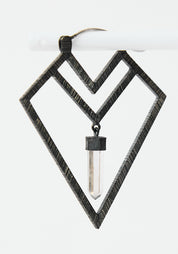 Delving Arrows Oxidized Sterling and Quartz Earrings