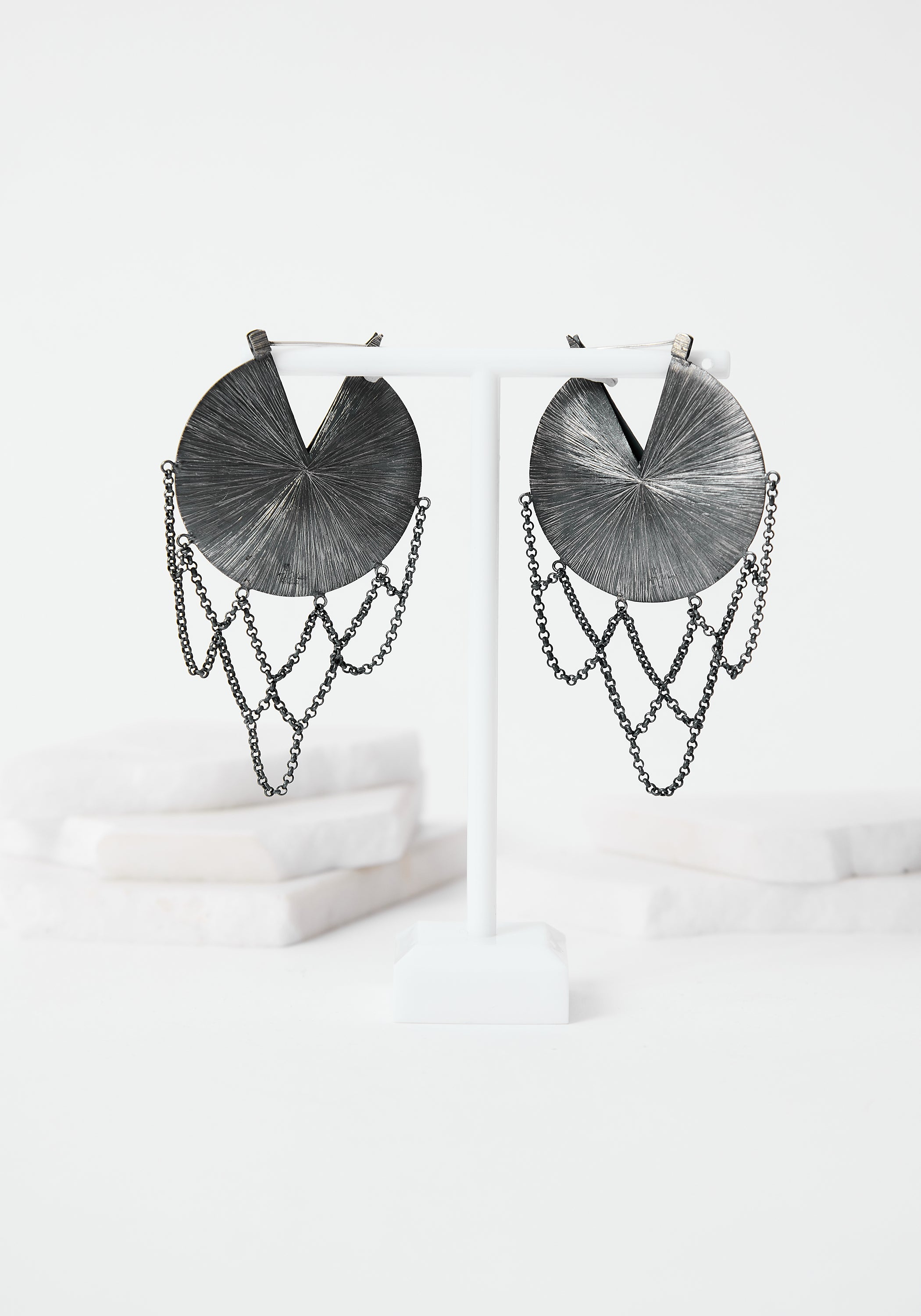Arches Oxidized Sterling Earrings