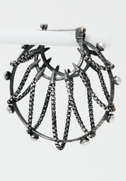 Chained Love Oxidized Sterling and Pearl Earrings