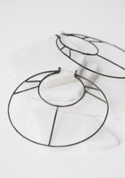 Summer Moon Oxidized Sterling Earrings