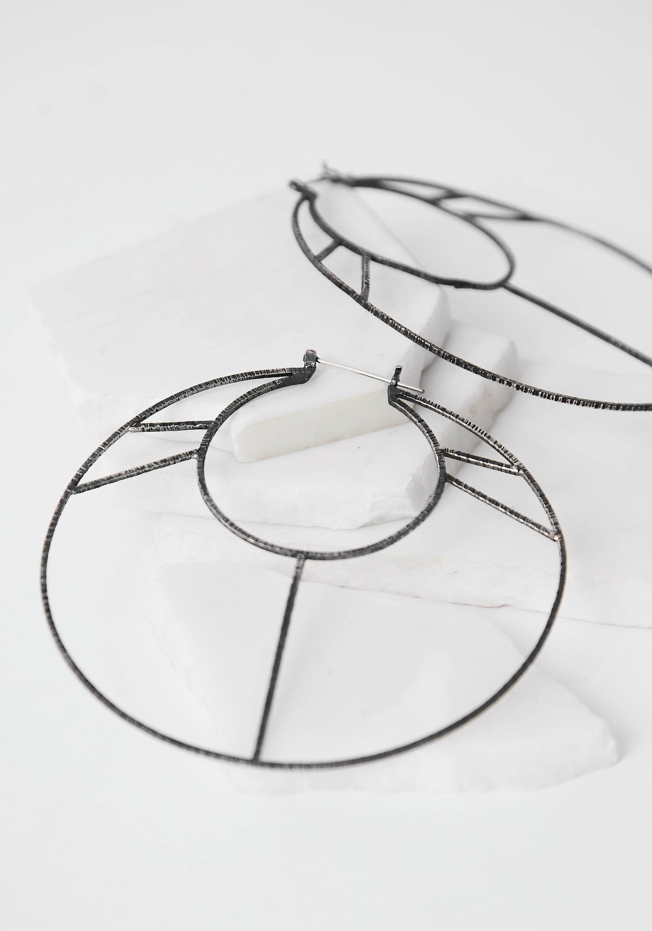 Summer Moon Oxidized Sterling Earrings