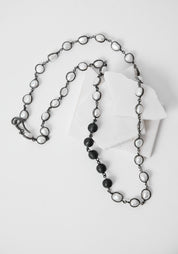 Uninterrupted Pearls Oxidized Sterling Necklace