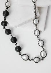 Uninterrupted Pearls Oxidized Sterling Necklace