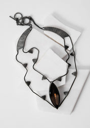 Stardust Oxidized Sterling and Smokey Quartz Necklace