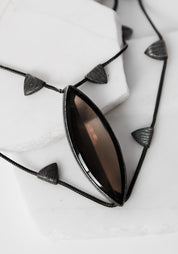 Stardust Oxidized Sterling and Smokey Quartz Necklace