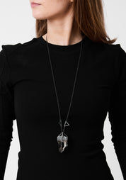 Everest Oxidized Sterling and Quartz Necklace