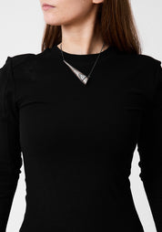 Continuous Oxidized Sterling and Quartz Necklace