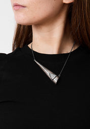 Continuous Oxidized Sterling and Quartz Necklace