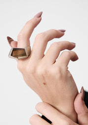 Facets of Joy Oxidized Sterling and Smokey Quartz Ring