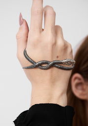 Oxidized Sterling Serpentine Hand Cuff