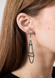 Spider Web Oxidized Sterling Earrings