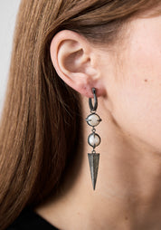 Aphrodite Oxidized Sterling and Pearls Earrings